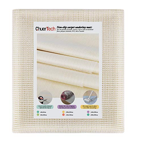 Antirutschmatte, 140x200cm Antirutschmatte, Rutschfeste Unterlage Teppich Anti Rutsch Unterlage Teppich Rutschstopp Teppich Läufer Unterlage Zuschneidbar DIY für Teppich Tisch Auto Kofferraummatte von ChuerTech