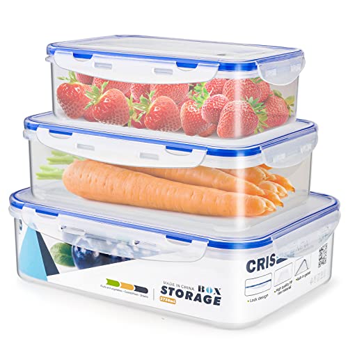 Frischhaltedosen mit Deckel Kunststoff, (2.75L+1.8L+1.1L) Luftdicht und Auslaufsicher Vorratsdosen Set BPA Frei, Food Container Bentobox Geeignet für Mikrowelle, Gefrierschrank und Spülmaschine von ChuerTech