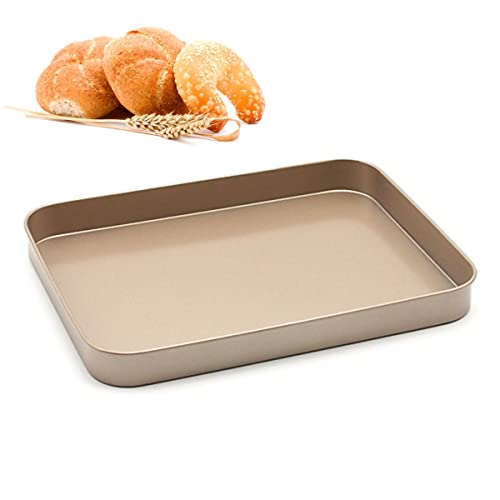 Mini-Backblech, Edelstahl Klein Backform Ofenblech mit Antihaftbeschichtung, Rechteckiges Mini-Backofenblech zum Backen Kochen Servieren (24.5 * 18.8 * 2.5 cm) von ChuerTech