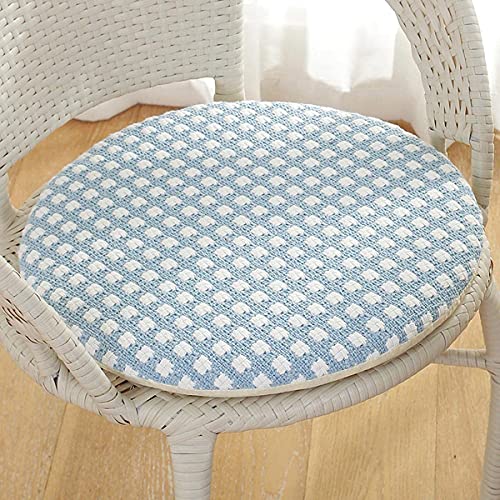 Chukamalilayi Rutschfestes, rundes Esszimmerstuhlkissen, rutschfestes Sitzpolster für Küche, Terrasse, Garten, Innen- und Außenbereich (Blau-a, 35 x 35 cm) von Chukamalilayi