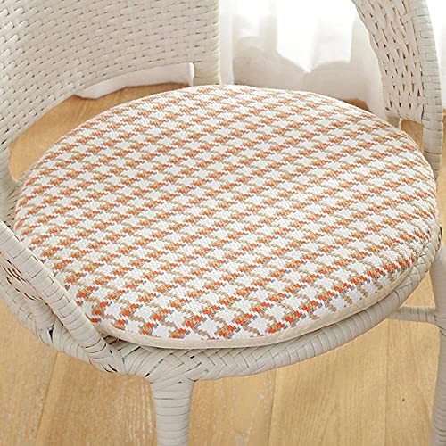 Chukamalilayi Rutschfestes, rundes Esszimmerstuhlkissen, rutschfestes Sitzpolster für Küche, Terrasse, Garten, Innen- und Außenbereich (Orange, 45 x 45 cm) von Chukamalilayi