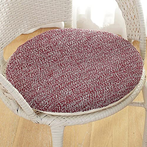 Chukamalilayi Rutschfestes, rundes Esszimmerstuhlkissen, rutschfestes Sitzpolster für Küche, Terrasse, Garten, Innen- und Außenbereich (Rot, 45 x 45 cm) von Chukamalilayi