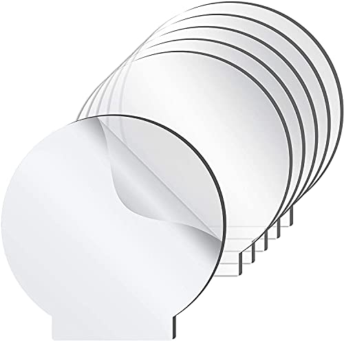Chulovs 6 Stück Acrylplatte klar gegossen für LED-Lichtbasis, 2 mm dick, transparente Paneelplatte mit Schutzfolie, Tischschilder, DIY-Display-Projekte (rund) von Chulovs