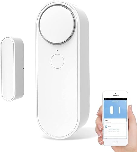 ChunHee Tür Fenster Alarm Sensor Smart WiFi Türfenstersensor 0-110 dB Türalarm Alarmanlage Haus Einbruchschutz Fenster Kindersicherheit Einbruchschutz mit Sensor-Alarm und Magnet, Ohne APP von ChunHee