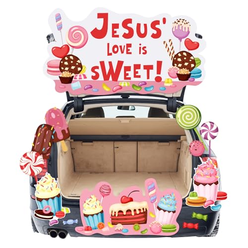 Chunful 21-teiliges Halloween-Autodekorationsset, religiöse Jesus' Love is Sweet Candy Eiscreme Kuchen Lutscher Ausschnitte für Halloween, christliche Party, Auto-Dekoration Chunful 21-teiliges Halloween-Autodekorationsset, religiöse Jesus' Love is Sweet Candy Eiscreme Kuchen Lutscher Ausschnitte für Halloween, christliche Party, Auto-Dekoration von Chunful