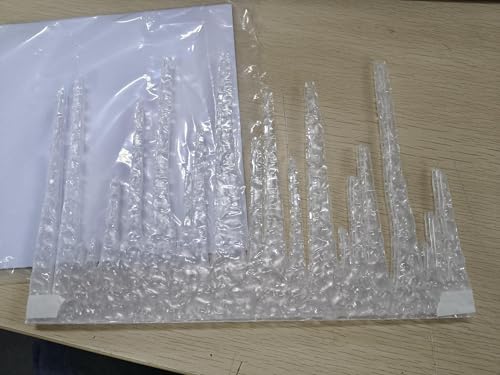 Chunful 4 Stück Weihnachts-Glitzer-Eiszapfenfransen, 20,1 x 119,4 cm, künstliche künstliche Eiszapfen, Kunststoff, hängende transparente Fransenbordüren für Dorf, Urlaub, Winter, Innen- und Chunful 4 Stück Weihnachts-Glitzer-Eiszapfenfransen, 20,1 x 119,4 cm, künstliche künstliche Eiszapfen, Kunststoff, hängende transparente Fransenbordüren für Dorf, Urlaub, Winter, Innen- und von Chunful