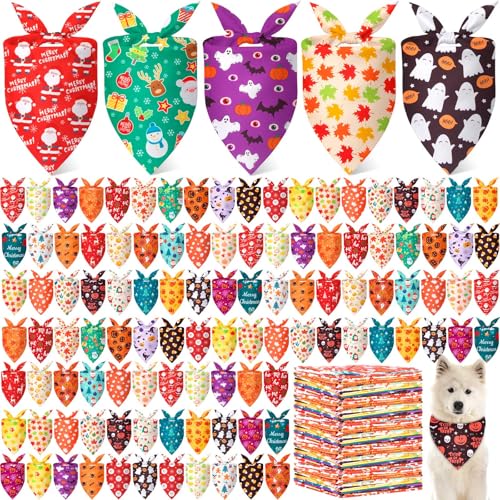 Chunful Hundehalstücher für Herbst, Erntedankfest, Halloween, Weihnachten, mit Ahornblatt, Kürbis, Geist, Schneemann, Muster, verstellbares Dreieck, Haustier-Schal für kleine und mittelgroße Hunde, 65 Chunful Hundehalstücher für Herbst, Erntedankfest, Halloween, Weihnachten, mit Ahornblatt, Kürbis, Geist, Schneemann, Muster, verstellbares Dreieck, Haustier-Schal für kleine und mittelgroße Hunde, 65 von Chunful