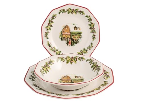 Churchill, Holly Toys Tafelservice, 18-teilig, Earthware, Weihnachten, 842474. Mehrfarbig von Churchill