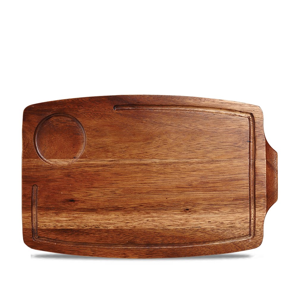 Churchill Tablett Holz Servierbrett Rechteckig 34x22cm, 6 Stück, braunes, Holz von Churchill