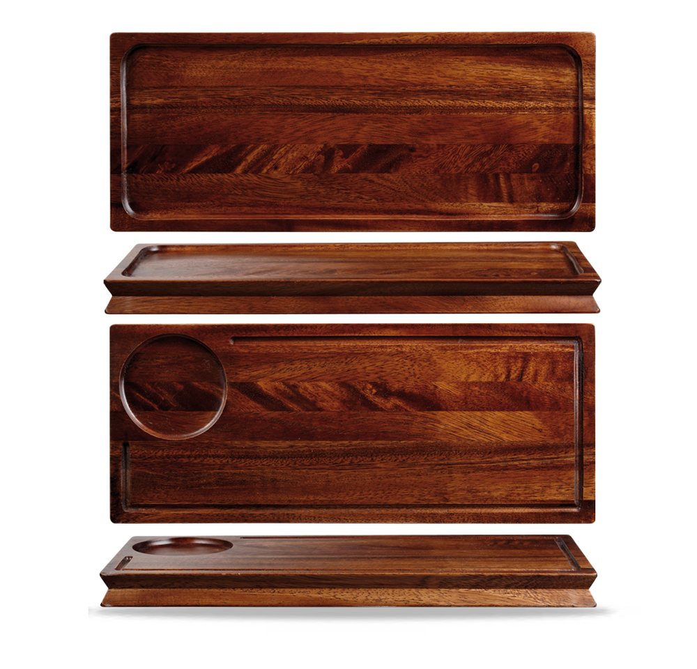 Churchill Tablett Holzbrett Deli Präsentation 40x16,5cm, 4 Stück, braunes, Holz von Churchill