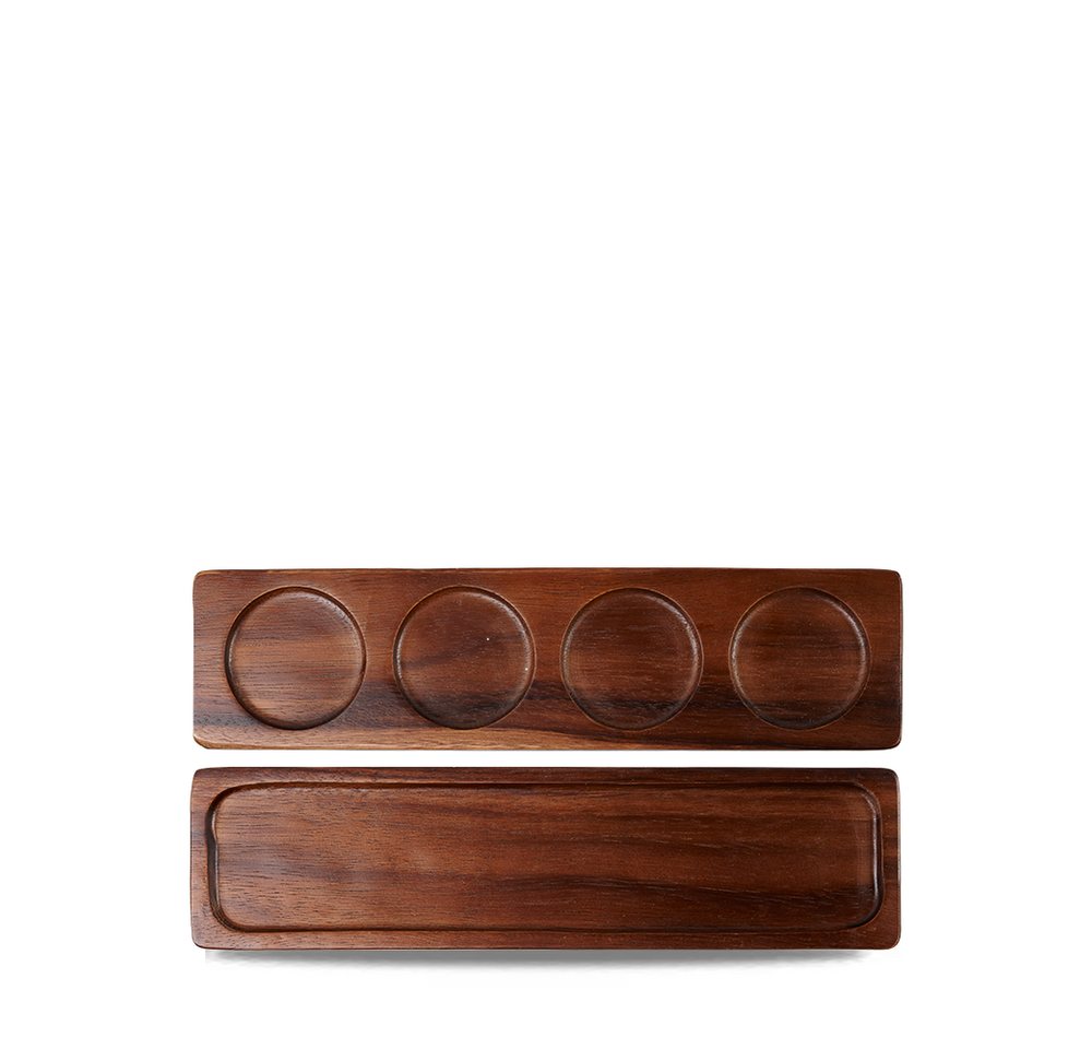 Churchill Tablett Holzbrett Deli Rechteckig 35,2x9x2,7cm, 4 Stück, Braun, Holz von Churchill