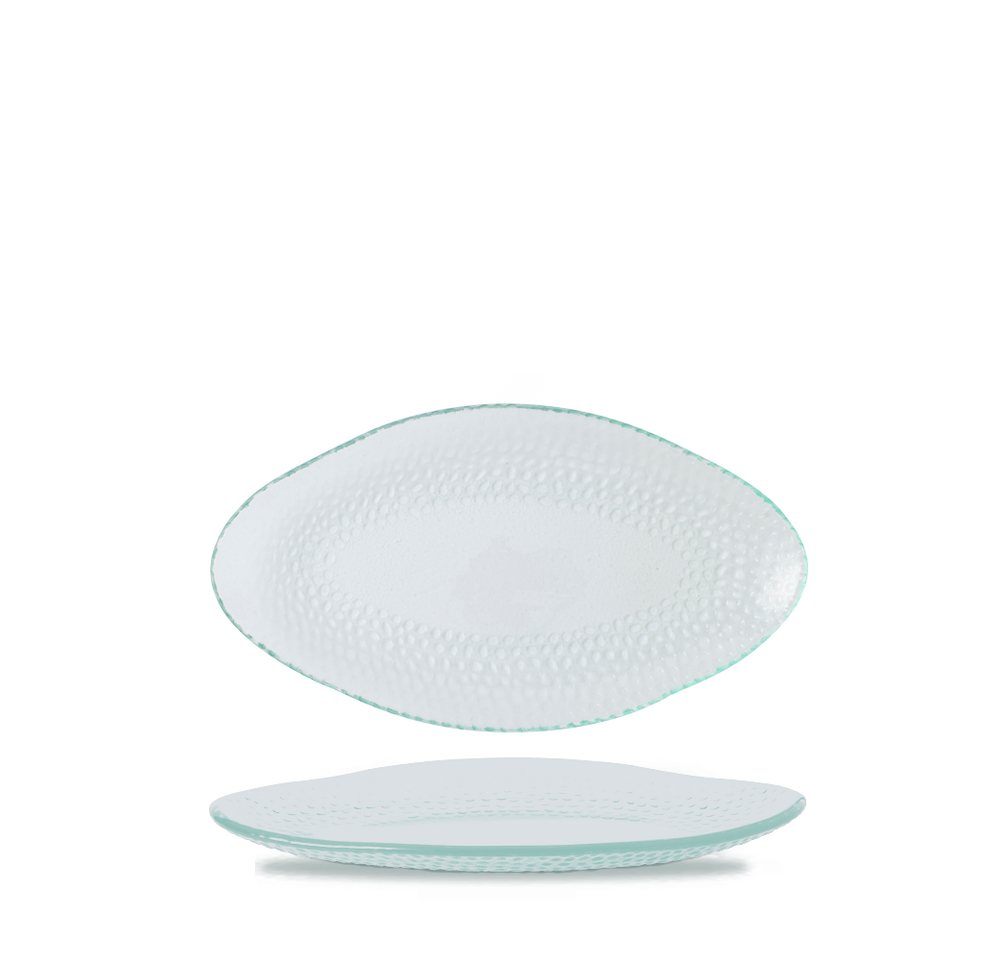Churchill Tablett Isla Glass Clear Organic Glass Oval Platter 30 x 16.2cm 11, Glas von Churchill