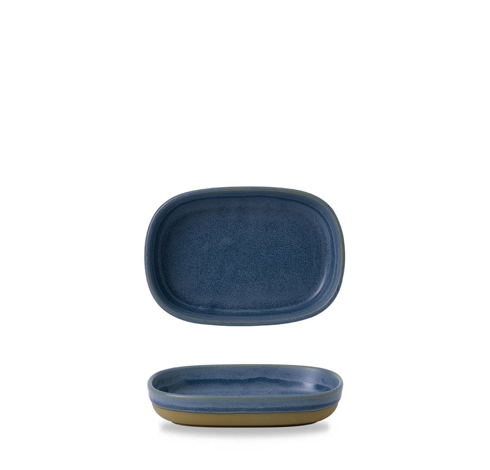 Churchill Tablett Super Vitrified Emerge Oslo Blau Tablett 17x11x3,3cm, 6, Porzellan von Churchill