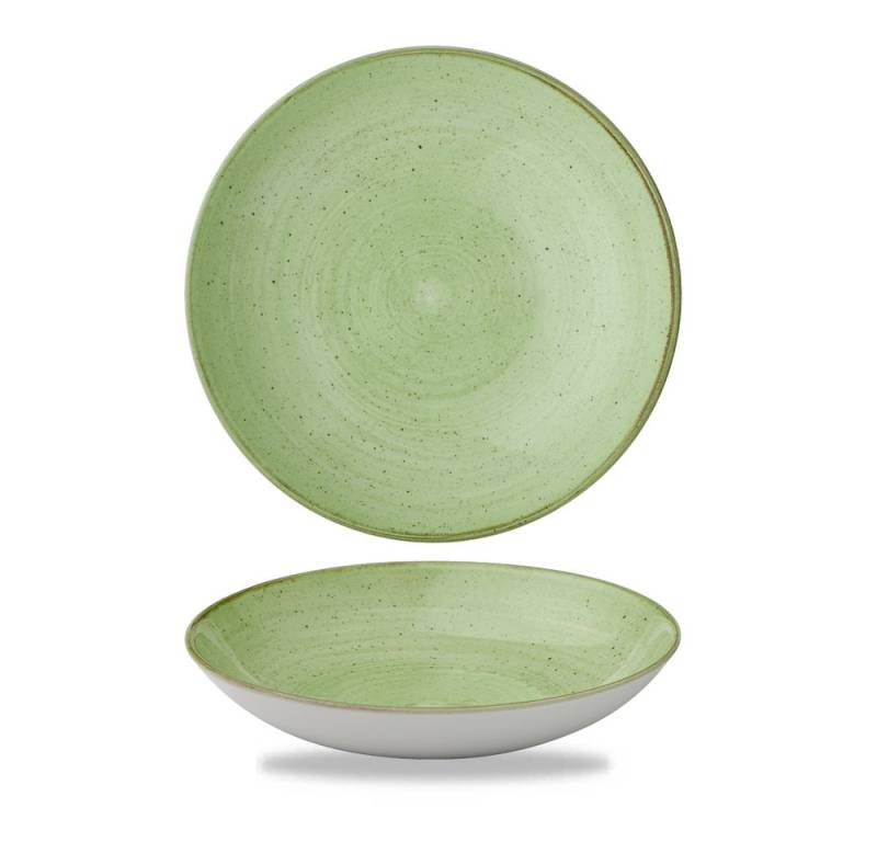 Churchill Schale Super Vitrified Stonecast Sage Green Teller Tief Coup, Porzellan von Churchill