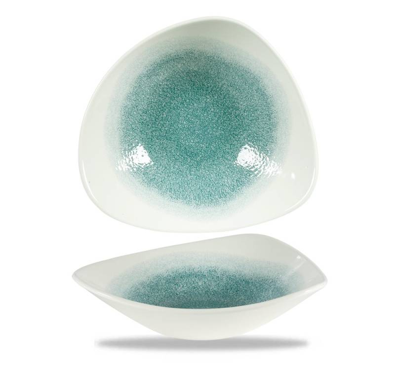 Churchill Schale Super Vitrified Studio Prints Raku Jade Green Bowl Dreieck, Porzellan von Churchill
