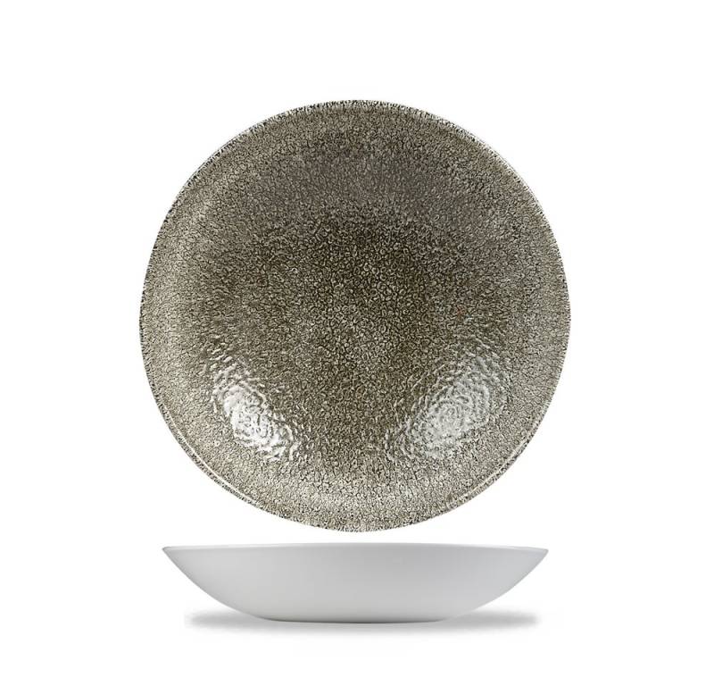 Churchill Schale Super Vitrified Studio Prints Raku Raku Quartz Black Teller, Porzellan von Churchill