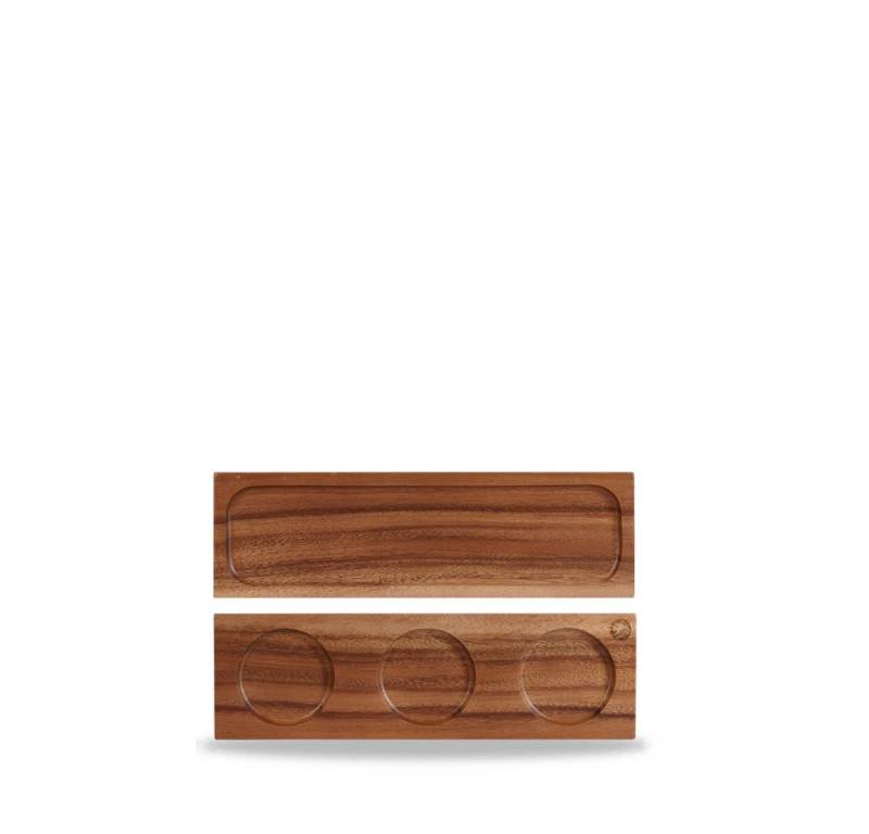 Churchill Servierplatte Rustikales Akazienholz Rechteckige Holzbretter, 30x9cm, 4, Holz von Churchill
