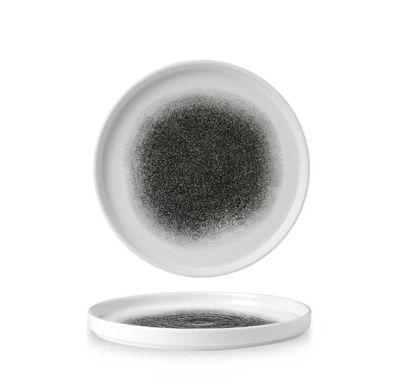Churchill Servierplatte Studio Prints Raku Quartz Black Teller, 21cm, 6 Stück, Porzellan von Churchill