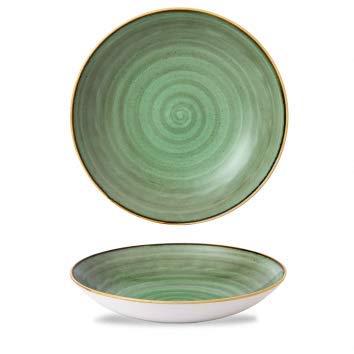 Churchill Stonecast -Coupe Bowl- HANDGEFERTIGES Keramik & ABSOLUT ROBUST Durchmesser: Ø 31cm, MIKROWELLENGEEIGNET & EXTREM PRAKTISCH, Farbe auswählbar (Samphire Green) von Churchill