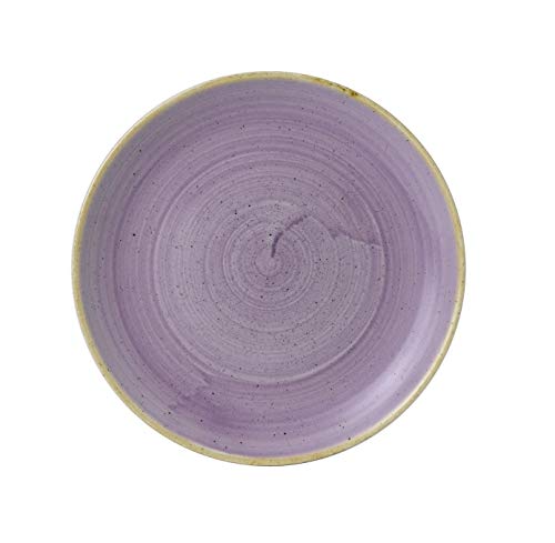 Churchill Stonecast -Coupe Plate Teller- HANDGEFERTIGES Keramik & ABSOLUT ROBUST Durchmesser: Ø 21,7cm, MIKROWELLENGEEIGNET & EXTREM PRAKTISCH, Farbe auswählbar (Lavender) von Churchill