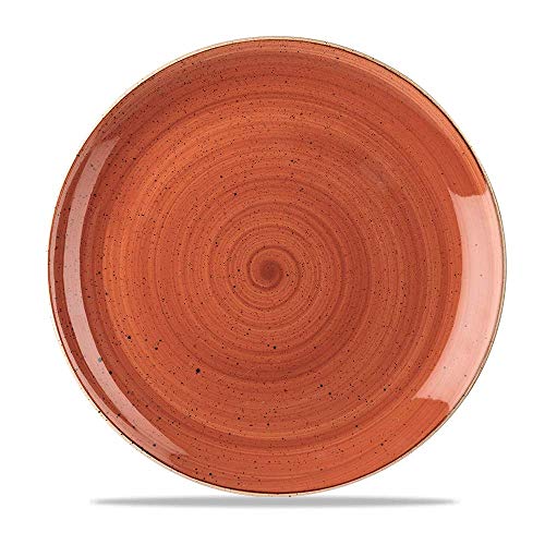 Churchill Stonecast -Coupe Plate Teller Ø28,8cm- HANDGEFERTIGES Keramik & ABSOLUT ROBUST Durchmesser: Ø32,4cm, MIKROWELLENGEEIGNET & EXTREM PRAKTISCH, Farbe auswählbar (Spiced Orange) von Churchill