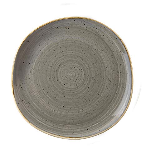 Churchill Stonecast Peppercorn Grey - handgefertig Organic Round Plate - 26,4cm (Peppercorn Grey) von Churchill