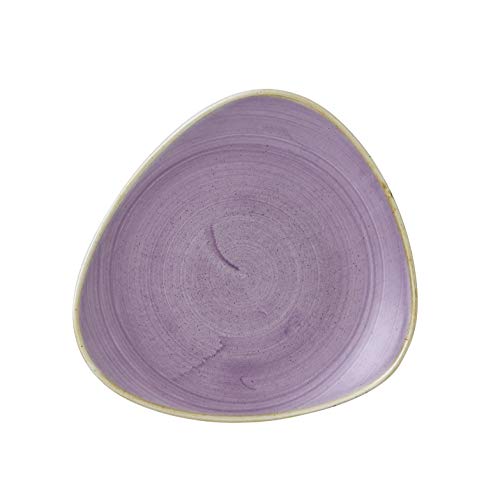 Churchill Stonecast -Triangle Plate Dreickigsteller Speiseteller Porzellanteller Unikat Handbemalter Teller- Durchmesser: Ø22,9cm, Farbe wählbar (Lavender) von Churchill