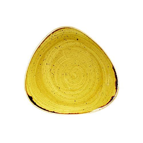 Churchill Stonecast -Triangle Plate Teller- Durchmesser: Ø22,9cm, Farbe wählbar (Mustard Seed) von Churchill