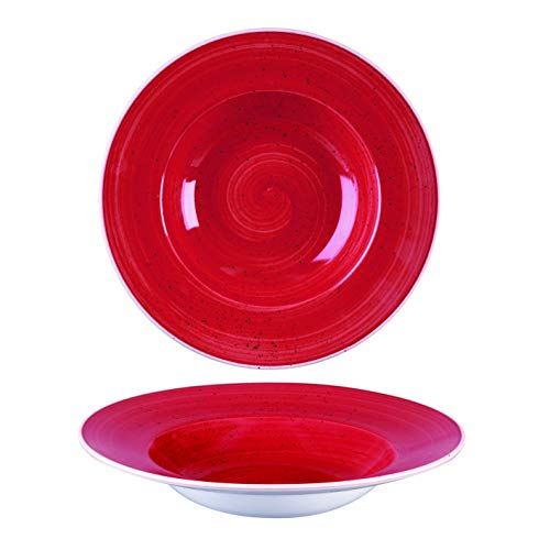 Churchill Stonecast -Wide Rim Bowl Pastateller- Ø28cm, Farbe wählbar (Berry Red) von Churchill