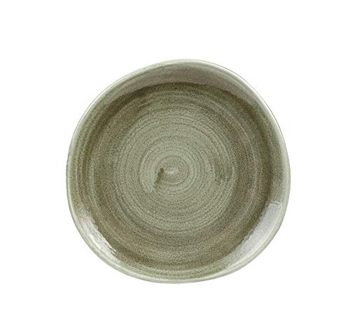 Churchill Stonecast - handgefertig Organic Round Plate - 21,0cm, Farbe wählbar (Burnished Green) von Churchill