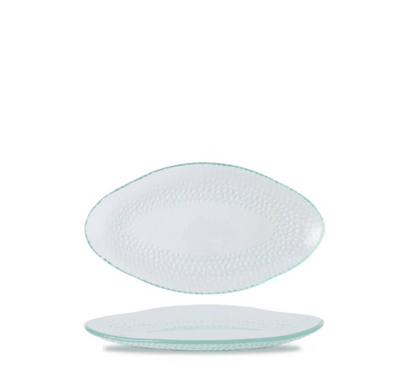 Churchill Tablett Isla Glass Clear Organic Glass Oval Platter 30 x 16.2cm 11, Glas von Churchill