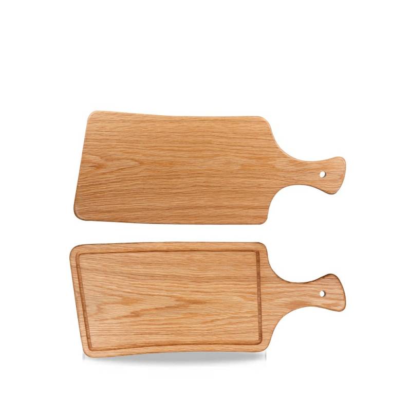 Churchill Tablett Rustics Eichenbretter mit Griff, 48,5x20,4x2cm, 4 Stück, Holz von Churchill
