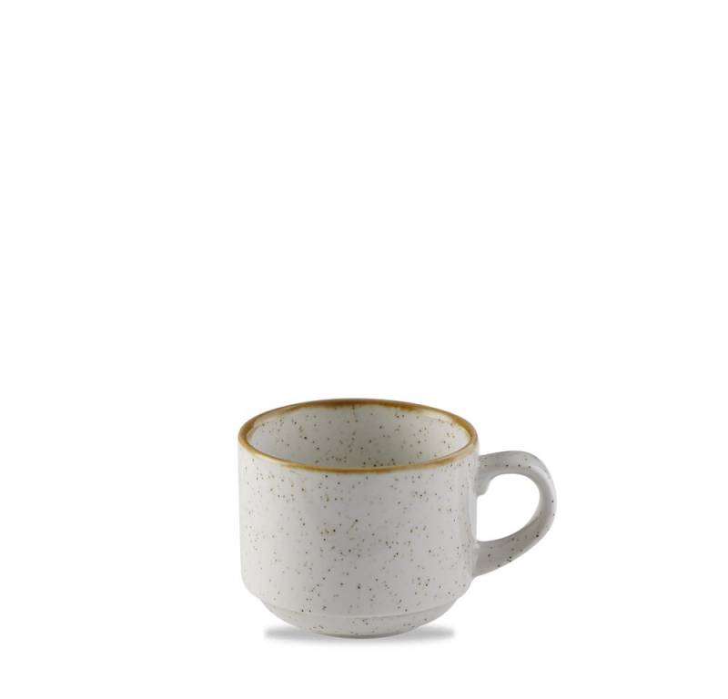 Churchill Tasse Super Vitrified Stonecast Barley White Cappuccino Tasse, Porzellan von Churchill