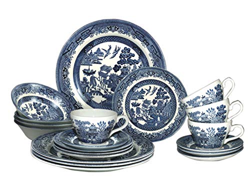 Churchill Teller, Schüsseln, Tassen 20 Stück Geschirr Set 20 Stück Set Blue Willow von Churchill