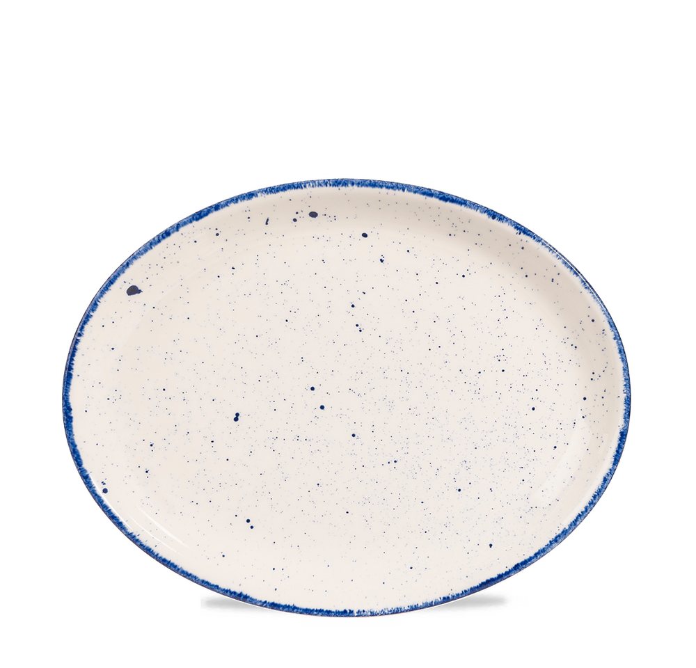 Churchill Teller Super Vitrified Stonecast Hints Indigo Platte Oval 30,5cm von Churchill