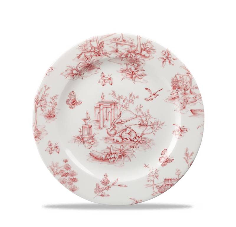 Churchill Teller Super Vitrified Vintage Prints Cranberry Toile Flache Teller von Churchill