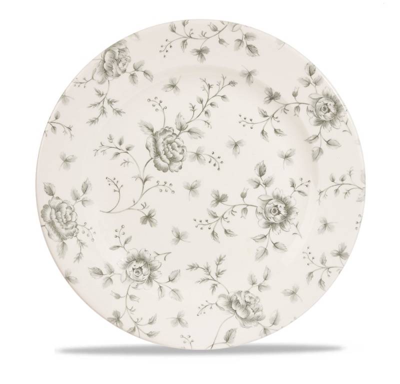 Churchill Teller Super Vitrified Vintage Prints Rose Chintz Grey Flache von Churchill
