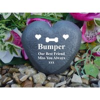 Dog Memorial - Heart Weatherproof Personalised Freestanding Various Designs von ChurchyardAngels