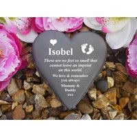 Memorial Heart - Weatherproof Personalised Baby Feet Design von ChurchyardAngels