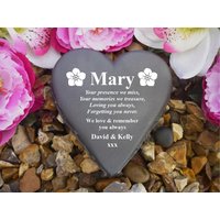 Memorial Heart - Weatherproof Personalised Forget Me Not Flower Design von ChurchyardAngels
