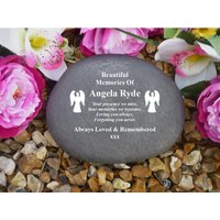 Personalised Pebble | Stone Effect Large - Weatherproof Angels von ChurchyardAngels