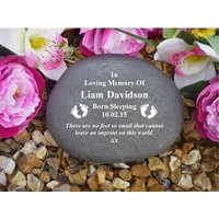 Personalised Pebble | Stone Effect Large - Weatherproof Baby Feet von ChurchyardAngels