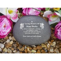 Personalised Pebble | Stone Effect Large - Weatherproof Cross/Rose von ChurchyardAngels