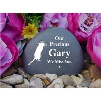 Personalised Pebble | Stone Effect - Pet Memorial Weatherproof Freestanding Gerbil von ChurchyardAngels