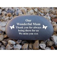 Personalised Pebble | Stone Effect - Weatherproof Medium Butterflies von ChurchyardAngels