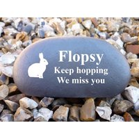 Personalised Pebble | Stone Effect - Weatherproof Rabbit Medium von ChurchyardAngels