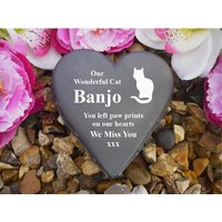 Pet Memorial Heart - Weatherproof Personalised Cat Designs von ChurchyardAngels