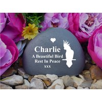 Pet Memorial - Small Pebble | Stone Effect Persoanalised Weatherproof Freestanding Various Bird Designs von ChurchyardAngels