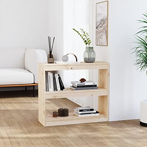 Chusui Bücherregal Raumteiler, Bookshelf, Regalbrett, Book Shelf, Bücher Regal, Deko Regal Wohnzimmer, Standregal, 80x30x71,5 cm Massivholz Kiefer von Chusui