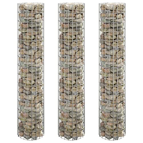 Chusui Gabionen-Hochbeete 3 STK Kräuterspirale, Hochbeet Im Garten, Pflanzkübel, Pflanzsteine, Rund Verzinkter Stahl Ø30x150 cm von Chusui
